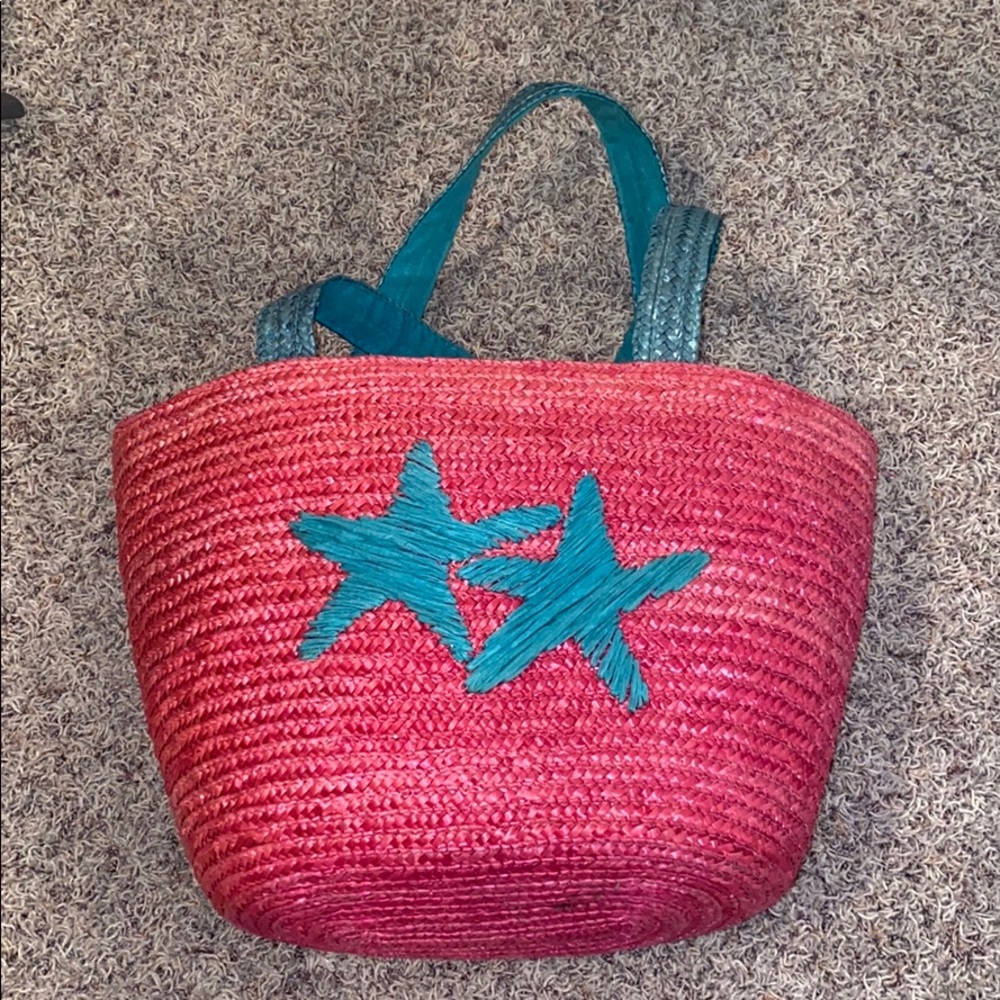 Pink Straw Tote